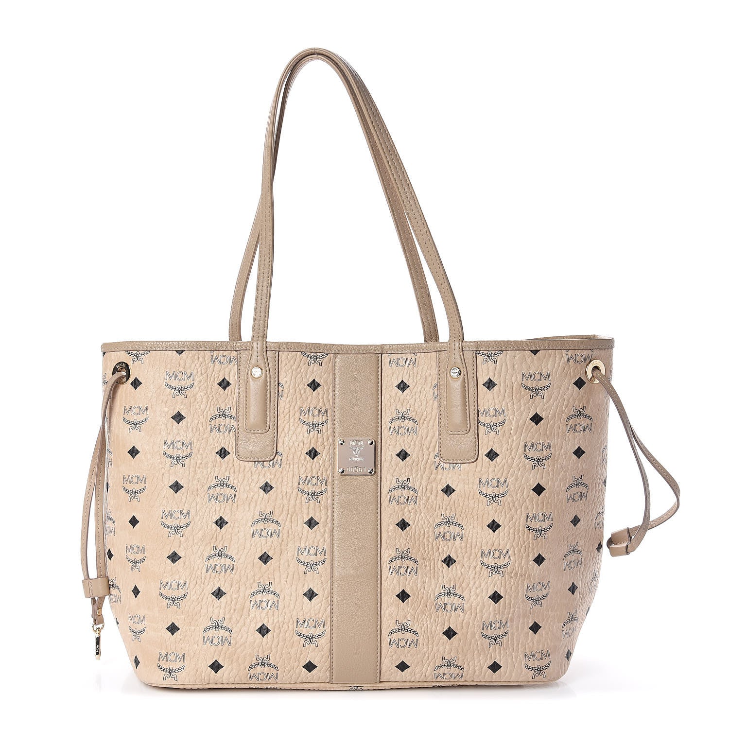 MCM Visetos Medium Liz Reversible Shopper Tote Beige 4 of 16