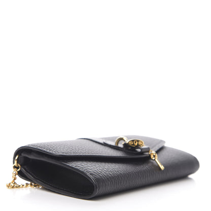 Chloe Shiny Grained Calfskin Aby Wallet on Chain Black 3 of 9