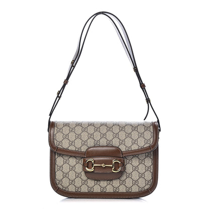 Gucci GG Supreme Monogram Horsebit 1955 Shoulder Bag Beige Brown Sugar 1 of 10