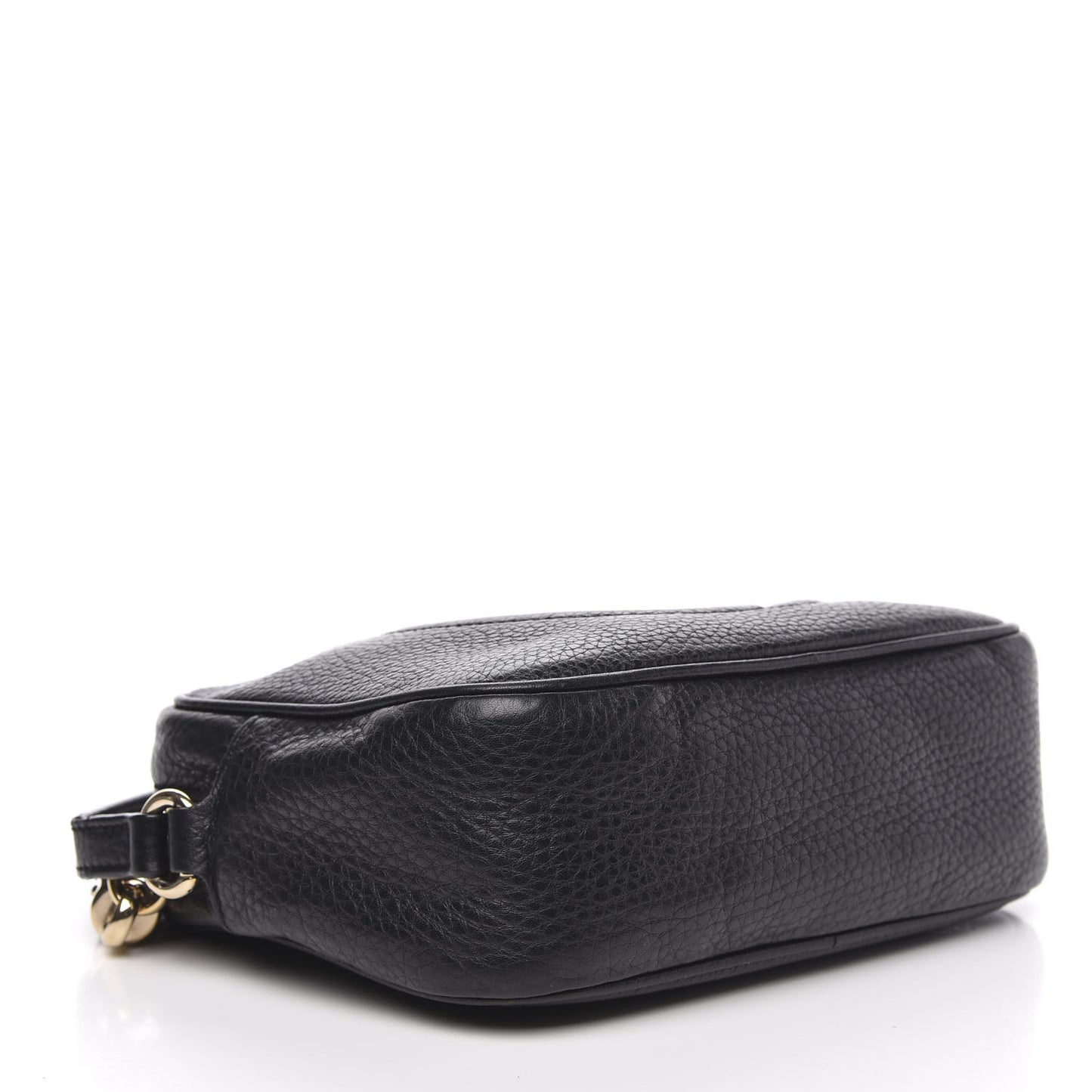 Pebbled Calfskin Small Soho Disco Bag Black