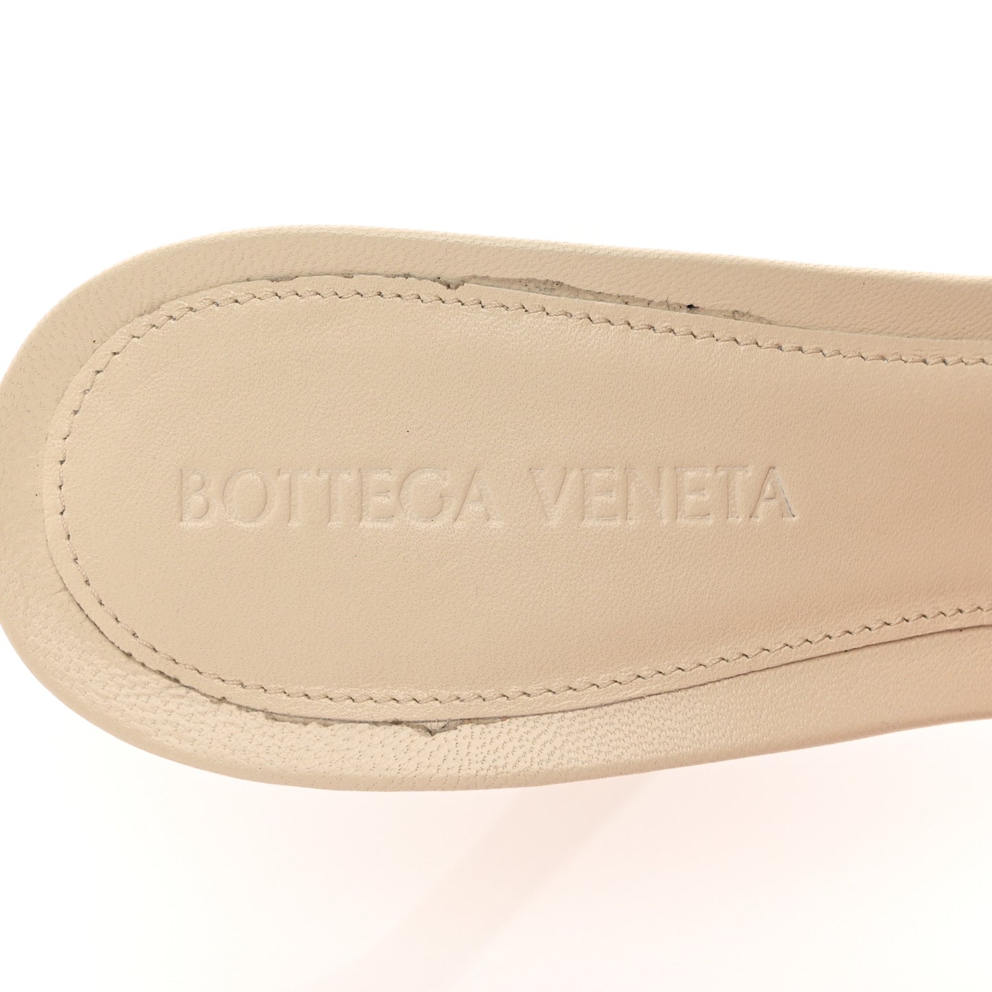 Nappa Quilted Rubber Lido Mule Sandals 37.5 Sea Salt