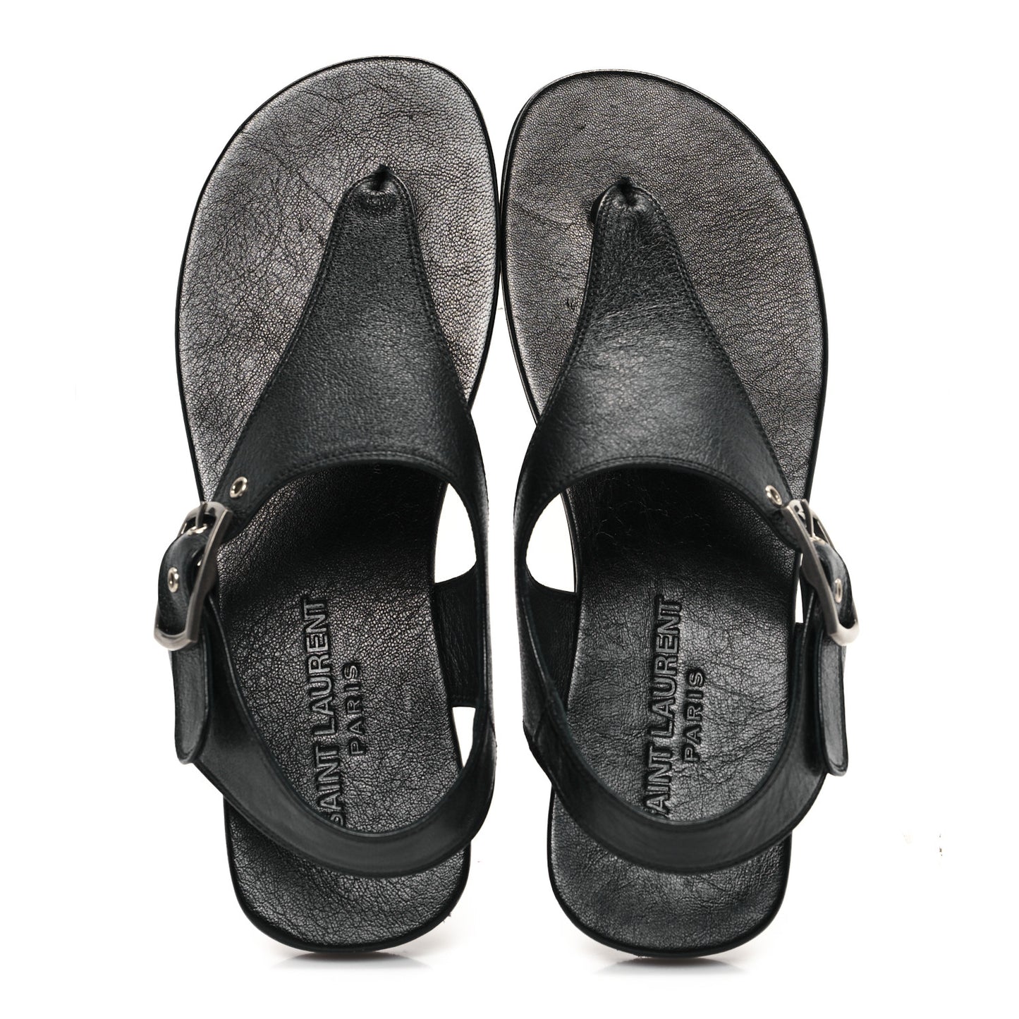 Calfskin Incrociato Denver Monogram Sandals 36 Black