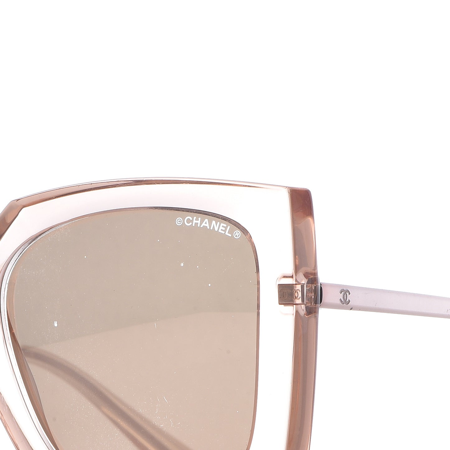 18K Pink Gold Mirror Square Sunglasses 6051 Pink