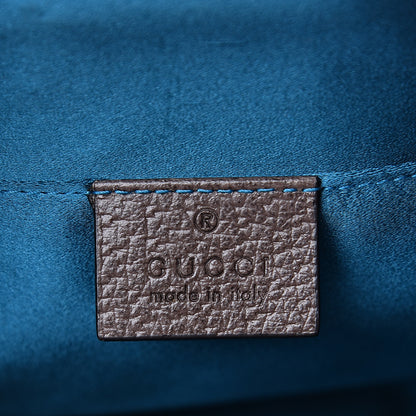 Gucci GG Supreme Monogram Textured Dollar Calfskin Web Small Ophidia Dome Shoulder Bag Beige Ebony New Acero 5 of 9