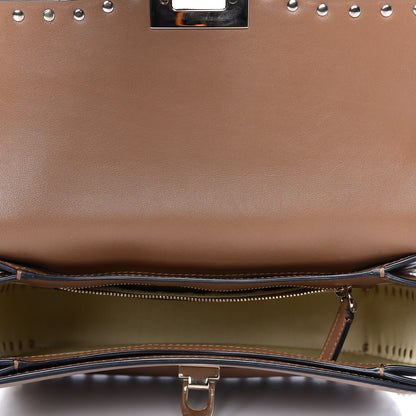 Valentino Garavani Vitello Medium Rockstud Flap Saddle Bag Nocciola 8 of 14