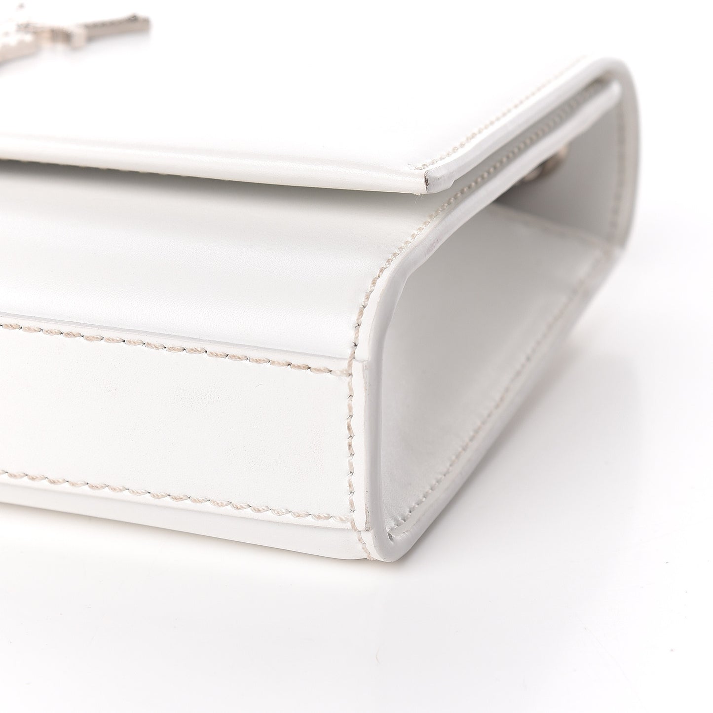 Smooth Calfskin Small Monogram Kate Satchel Optical White