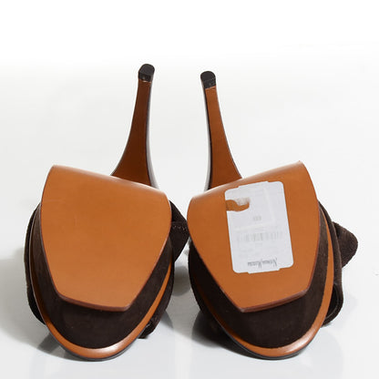Saint Laurent Leather Stretch 105 Platform Sandals 38 Brown 12 of 14
