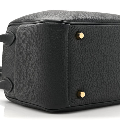 Hermes Taurillon Clemence Mini Lindy 20 Black 10 of 13