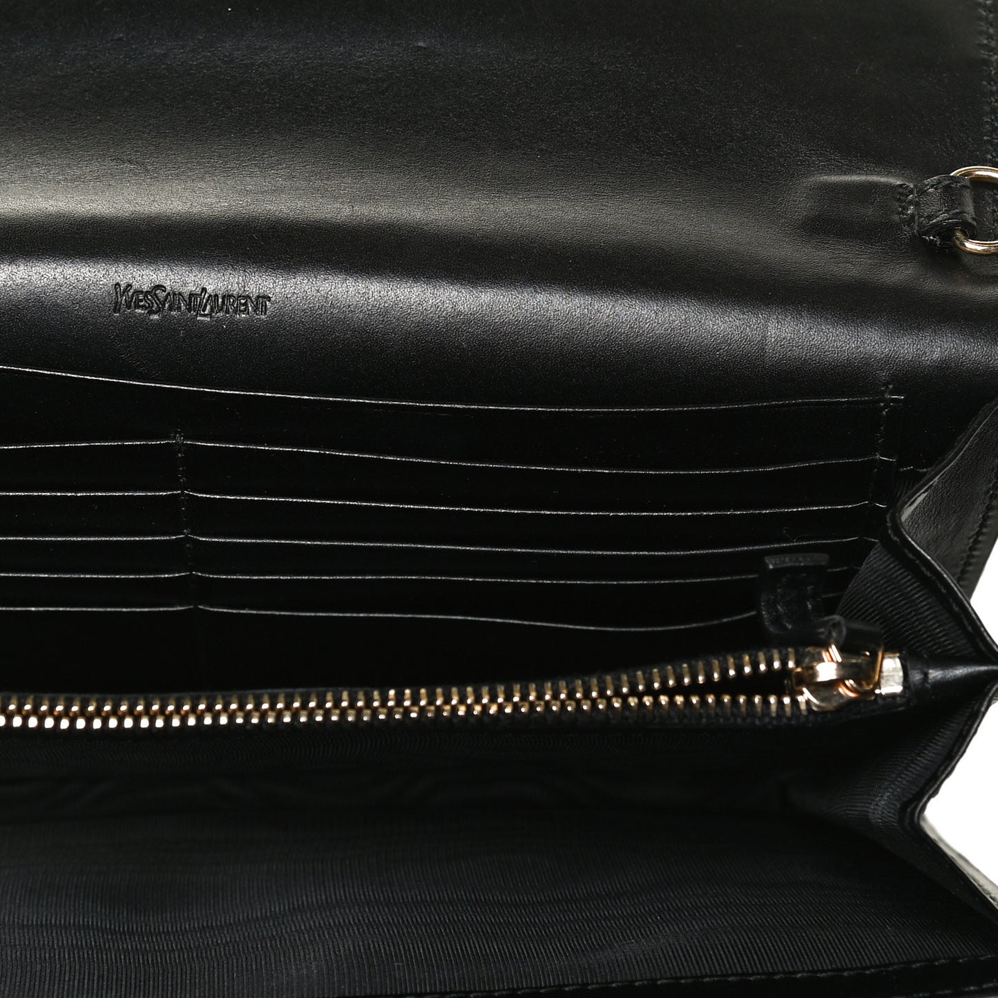 Textured Patent Belle de Jour Chain Clutch Black