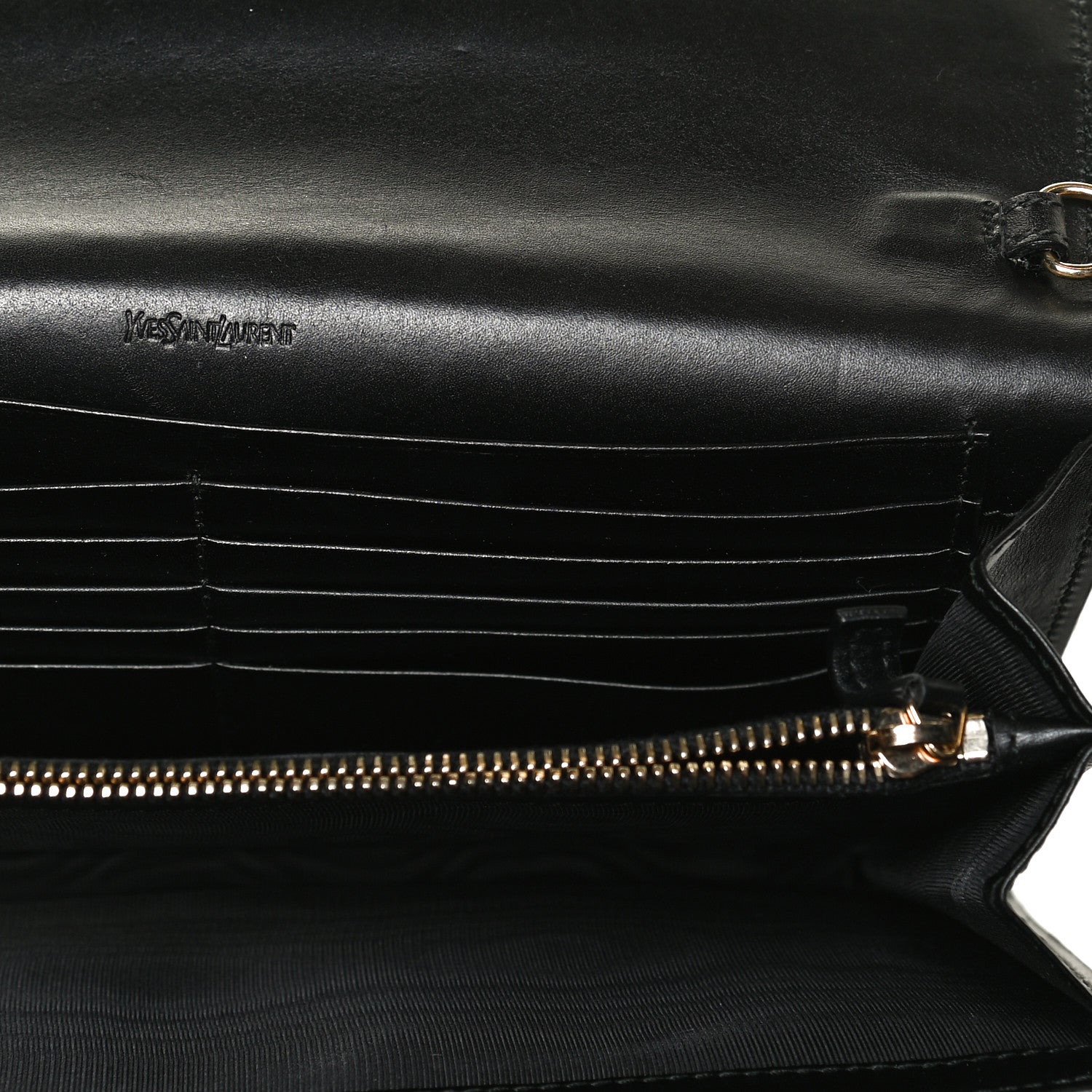 Saint Laurent Textured Patent Belle de Jour Chain Clutch Black 5 of 9