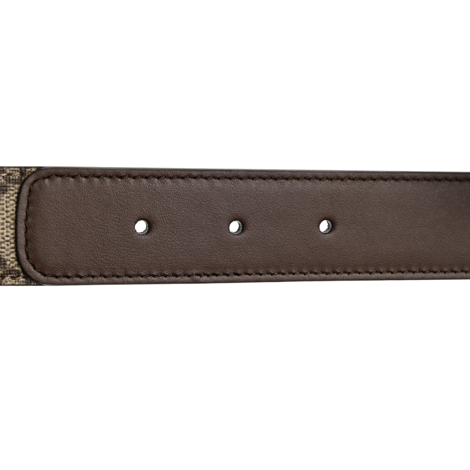 Gucci GG Supreme Monogram Matte Plutone Calfskin Double G 30mm Belt 85 34 Beige Ebony New Acero 5 of 5