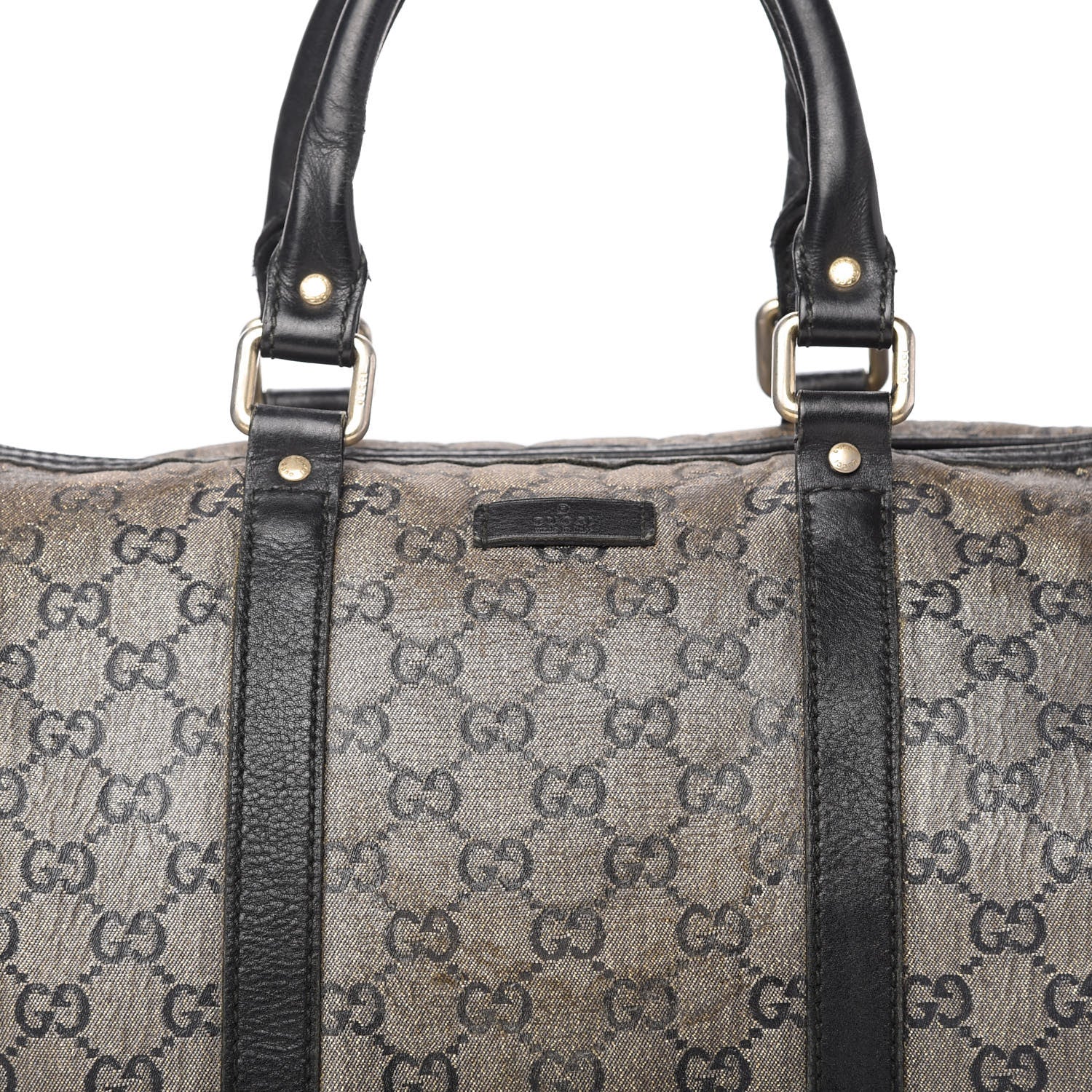Gucci Metallic Monogram Canvas Medium Joy Boston Black 10 of 10