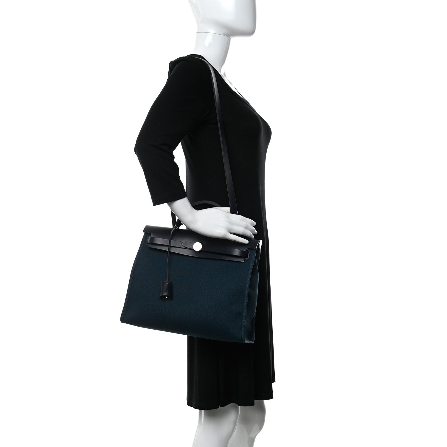 Hermes Vache Hunter Toile Herbag Zip 31 PM Deep Blue 2 of 12