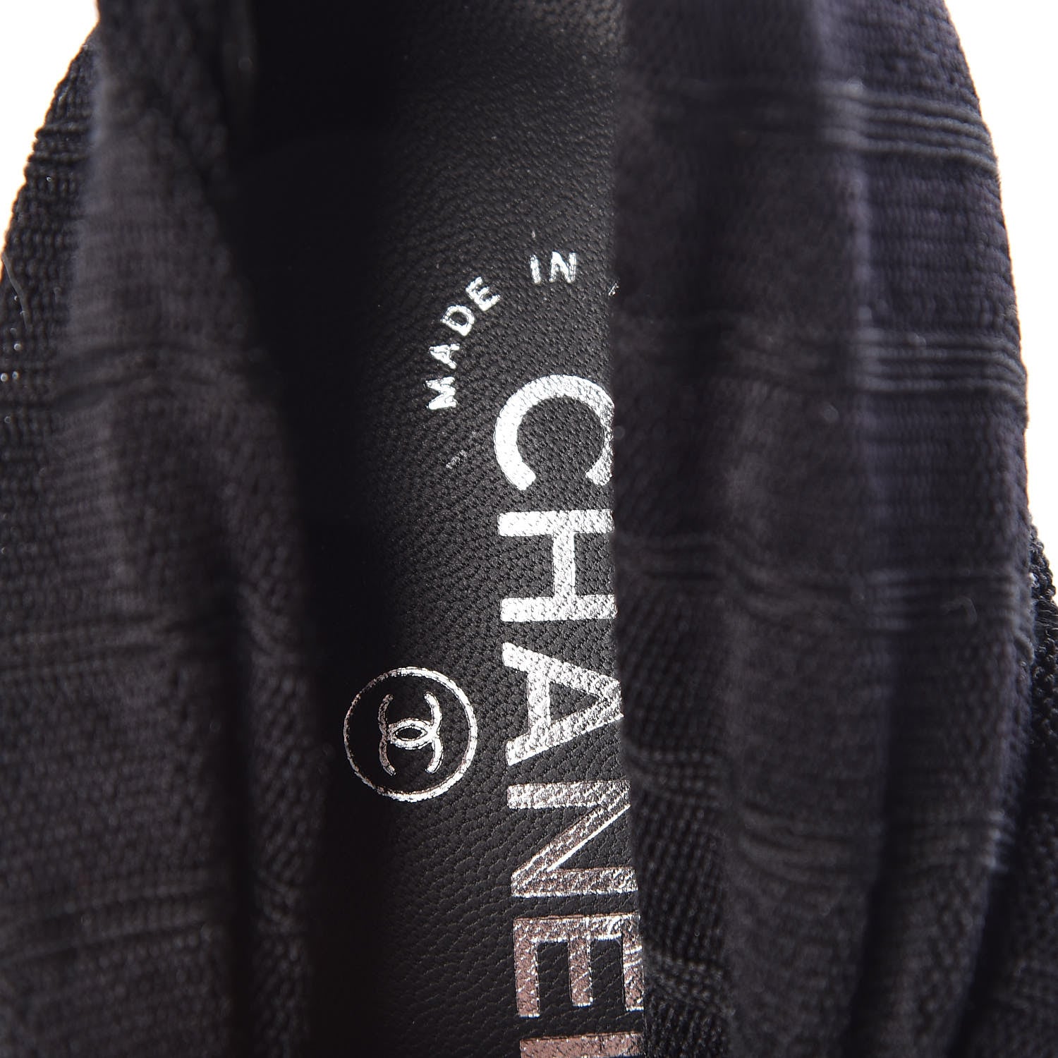 Chanel Patent Knit Sock Boots 38 Black 10 of 11