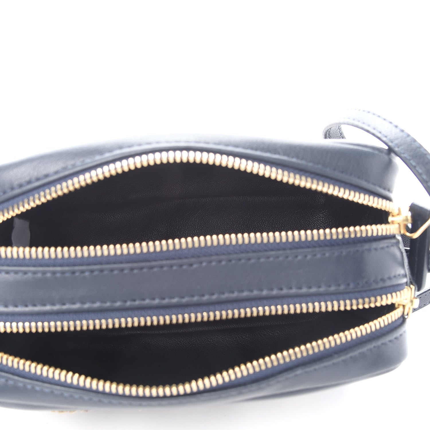 Mansur Gavriel Lambskin Floral Double Zip Crossbody Blue White 5 of 9