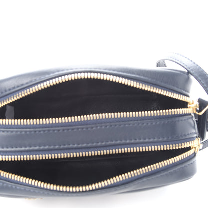 Mansur Gavriel Lambskin Floral Double Zip Crossbody Blue White 5 of 9