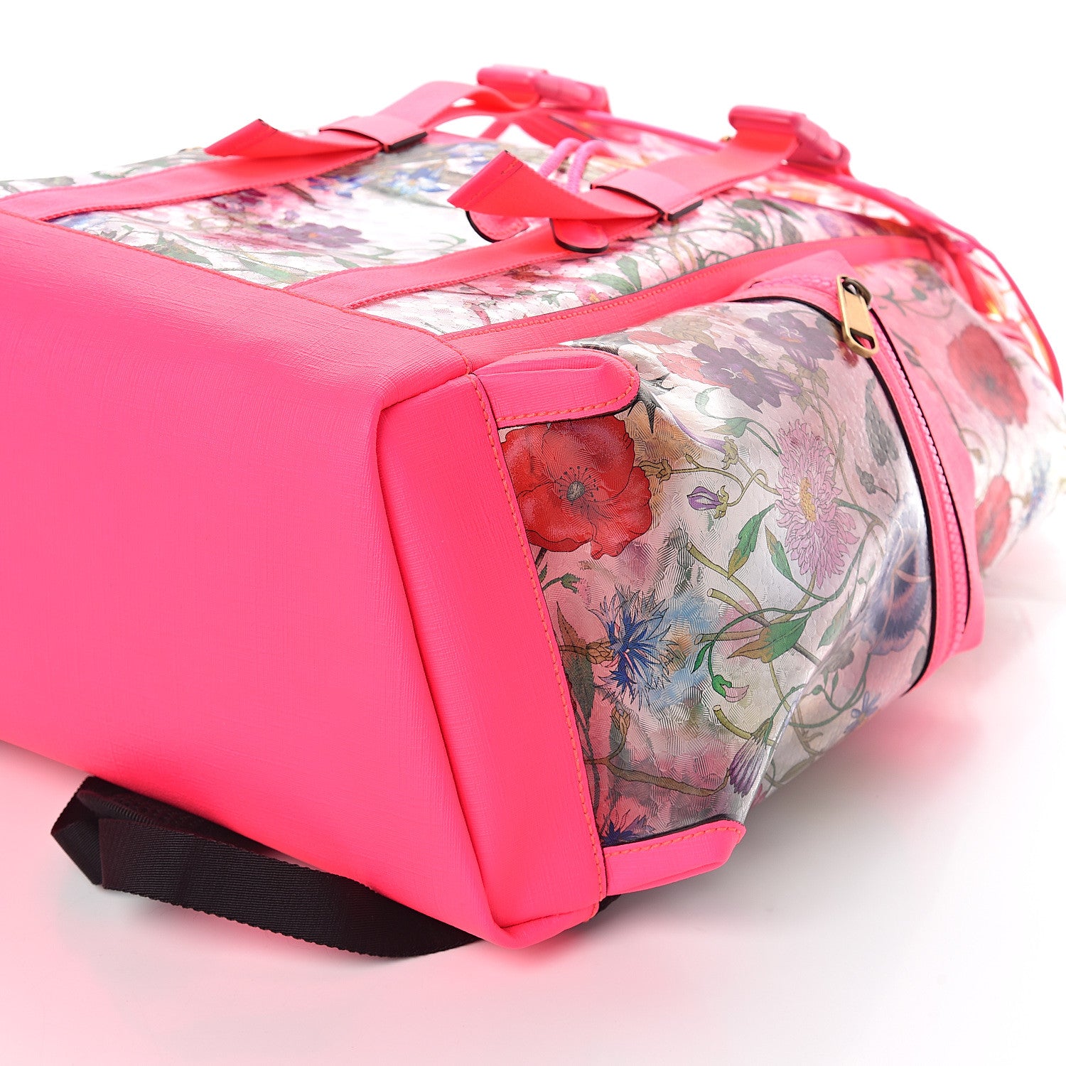 Gucci PVC Floral Double Buckle Backpack Fuchsia 8 of 8