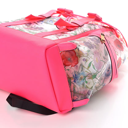 Gucci PVC Floral Double Buckle Backpack Fuchsia 8 of 8