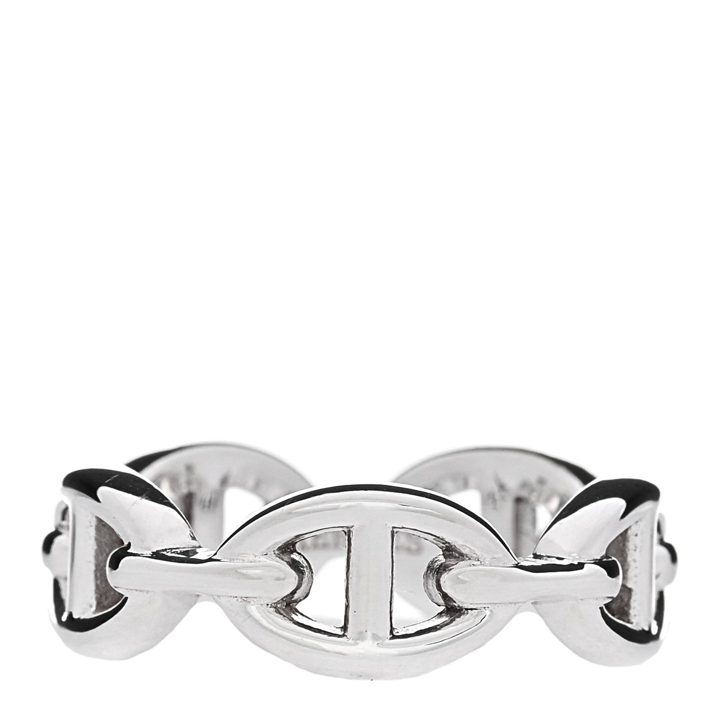 Sterling Silver PM Chaine d'Ancre Enchainee Band Ring 54 6.75