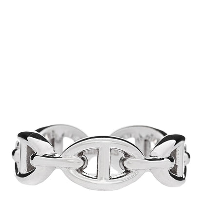 Hermes Sterling Silver PM Chaine d'Ancre Enchainee Band Ring 54 6.75 1 of 6