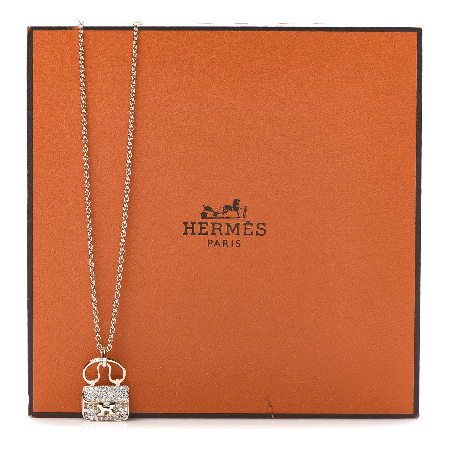 18K Rose Gold Diamond Constance Amulette Pendant Necklace