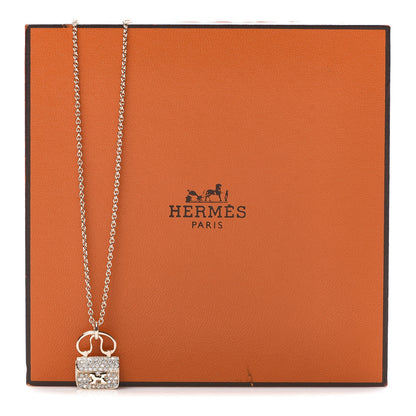 Hermes 18K Rose Gold Diamond Constance Amulette Pendant Necklace 6 of 6