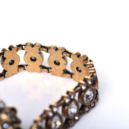 Gucci Metal Crystal Lion Head Bracelet S Aged Gold 7 of 9