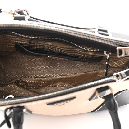 Prada Canvas Calfskin Small City Stitch Tote Black 5 of 16