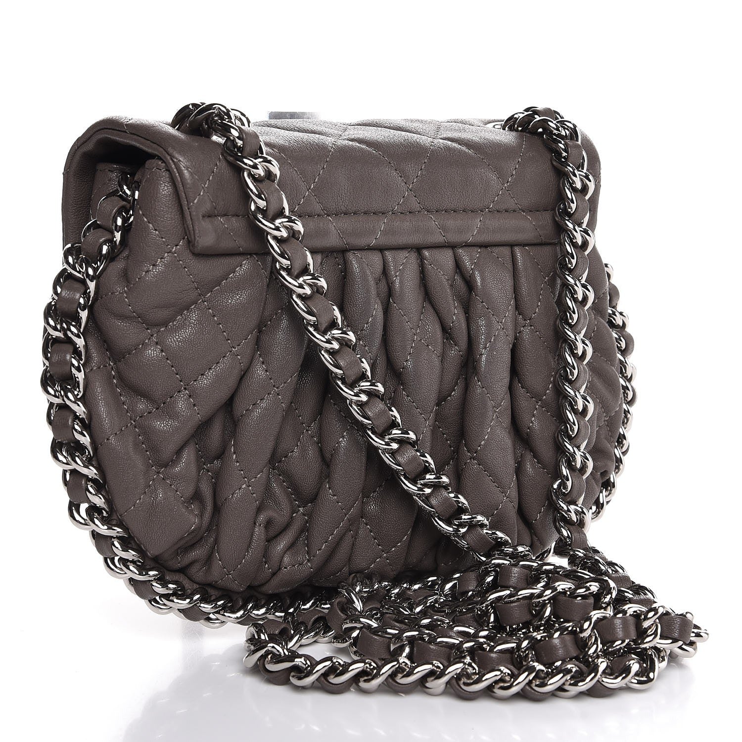 Chanel Washed Lambskin Quilted Mini Chain Around Flap Taupe 3 of 9