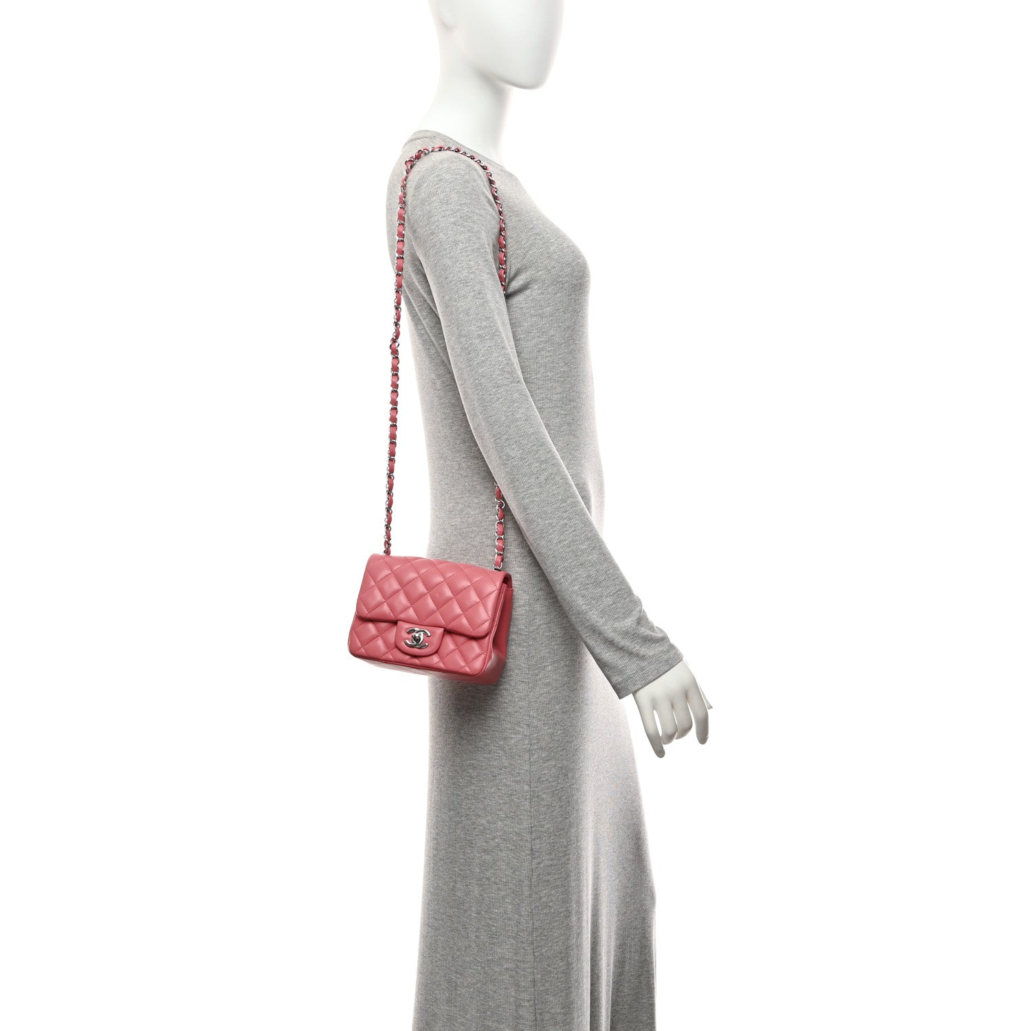 Chanel Lambskin Quilted Mini Square Flap Pink 2 of 11