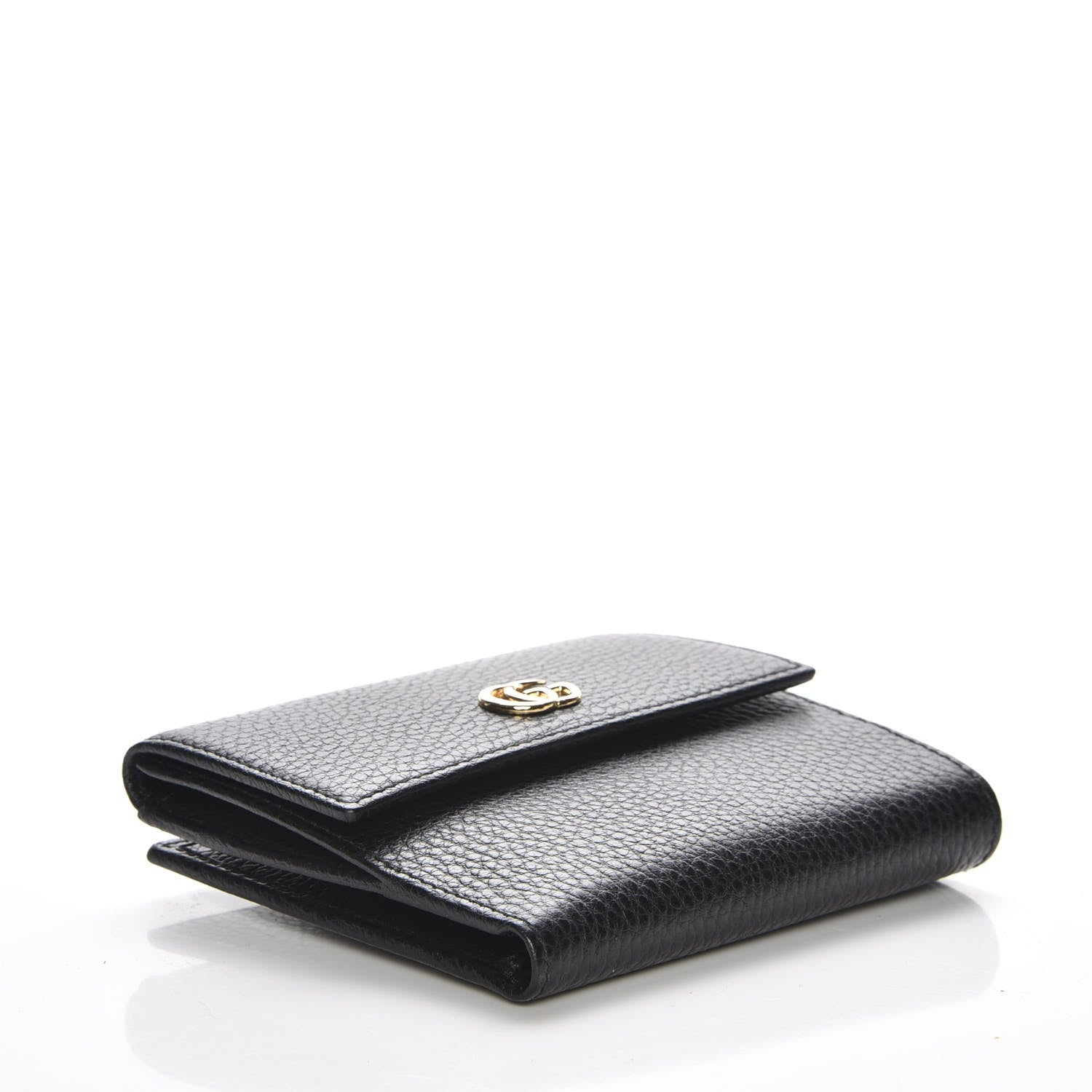 Gucci Dollar Calfskin Double G French Flap Wallet Black 4 of 8