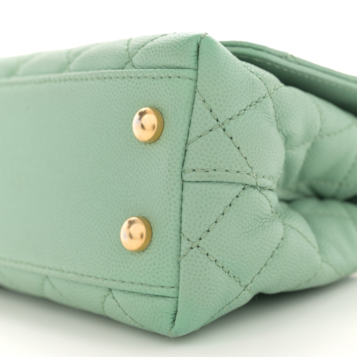 Chanel Caviar Quilted Extra Mini Coco Chain Handle Flap Light Green 10 of 12