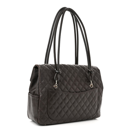 Chanel Calfskin Quilted Large Cambon Flap Brown Beige 2 of 17