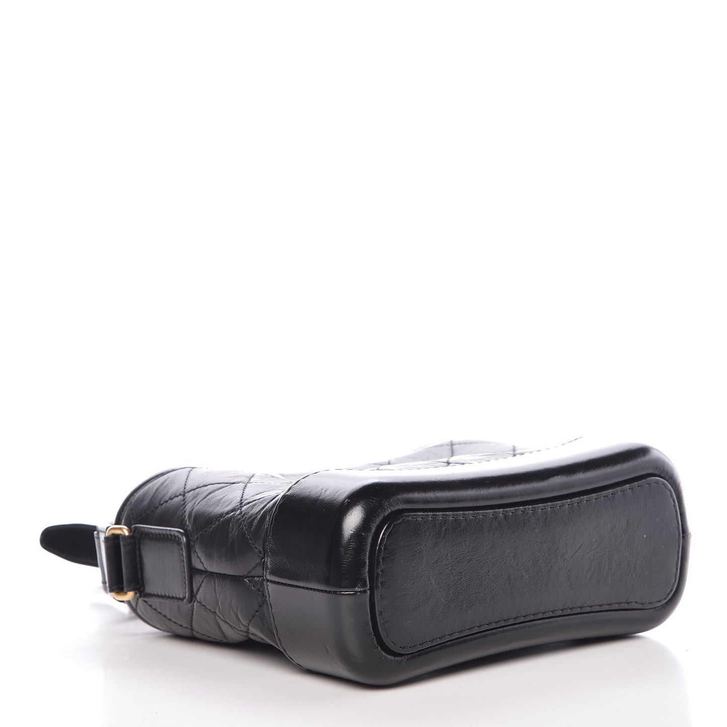 Aged Calfskin Quilted Small Gabrielle Hobo Black