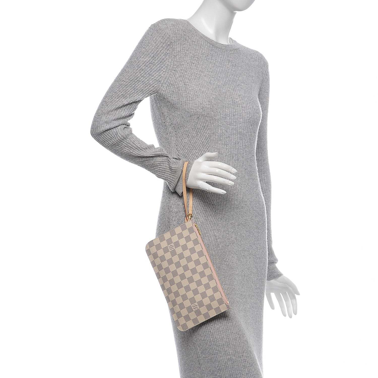 Louis Vuitton Damier Azur Neverfull MM GM Pochette Rose Ballerine 11 of 13