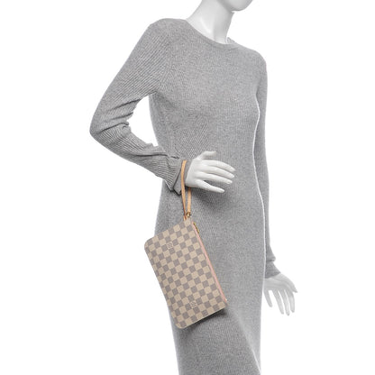 Louis Vuitton Damier Azur Neverfull MM GM Pochette Rose Ballerine 11 of 13