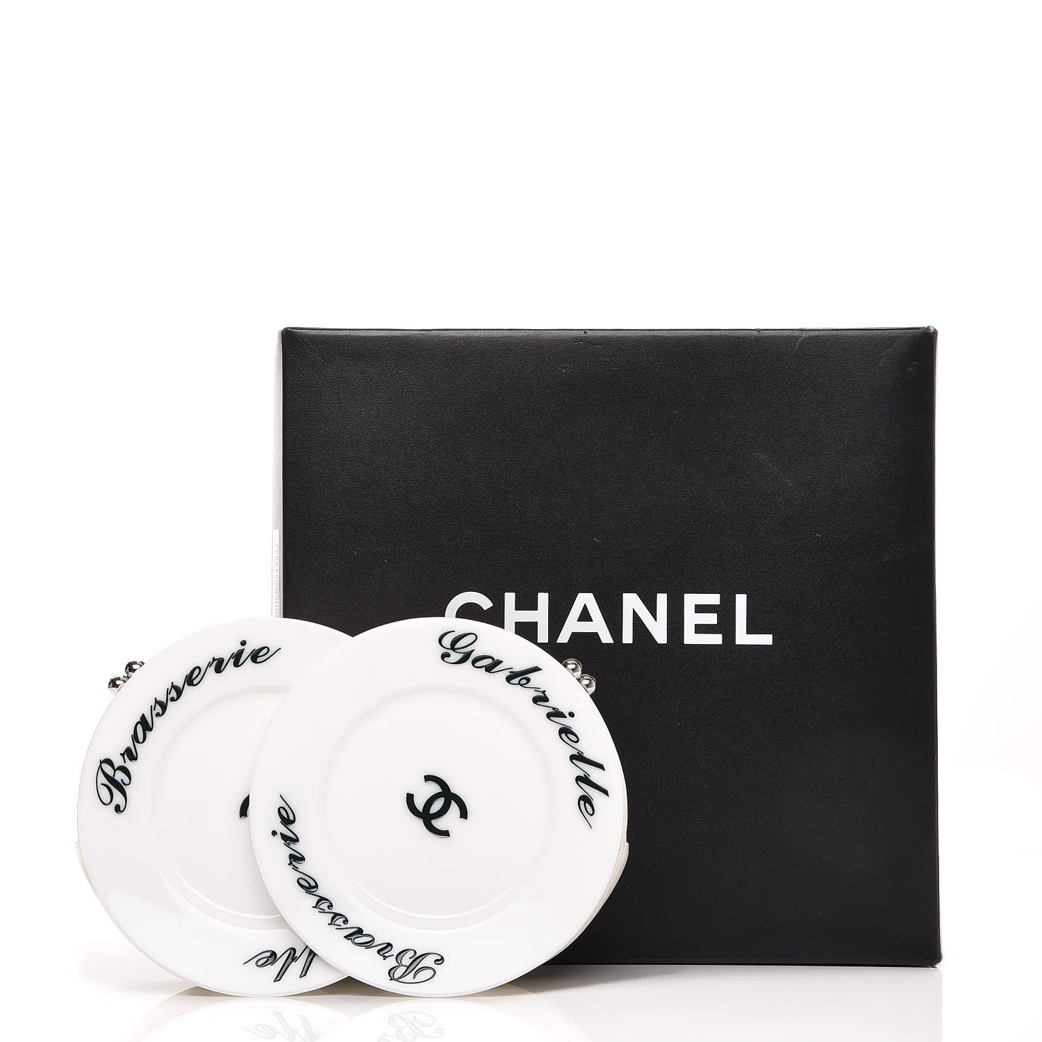 Chanel Plexiglass Brasserie Gabrielle Plates Minaudiere White 2 of 13