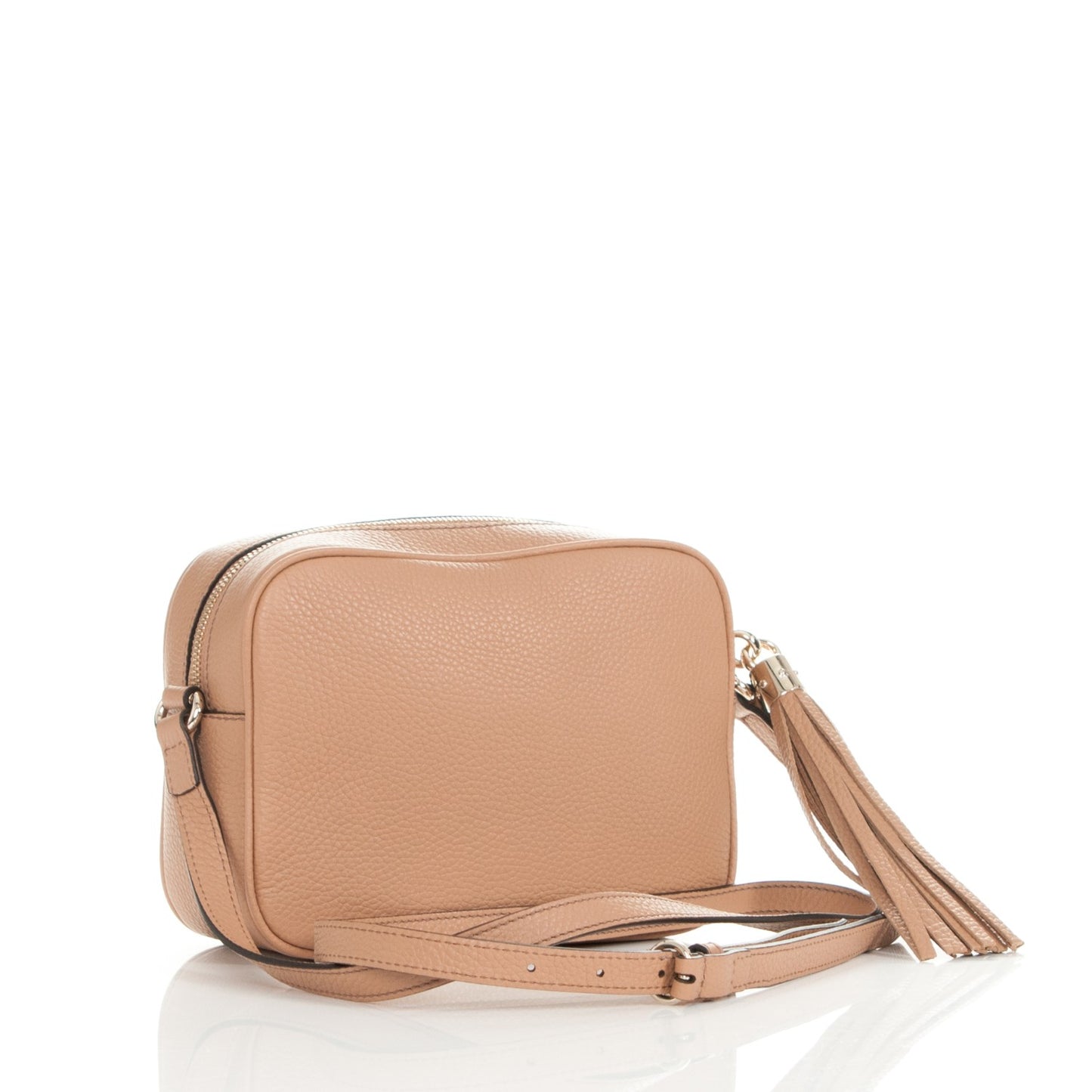 Pebbled Calfskin Small Soho Disco Bag Camelia