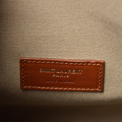 Saint Laurent Linen Calfskin Small Souple Sac De Jour Cognac 8 of 13