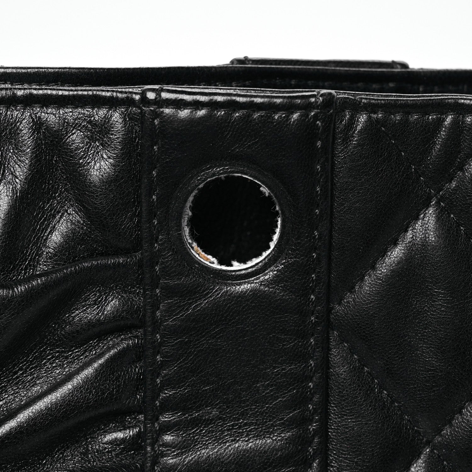 Chanel Lambskin Quilted Pile Ou Face Drawstring Bag Black 11 of 11