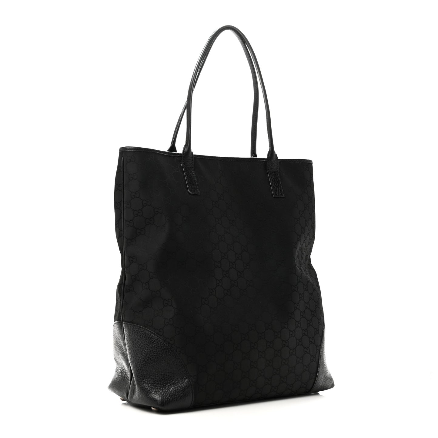 Canvas Monogram Shopping Tote Black
