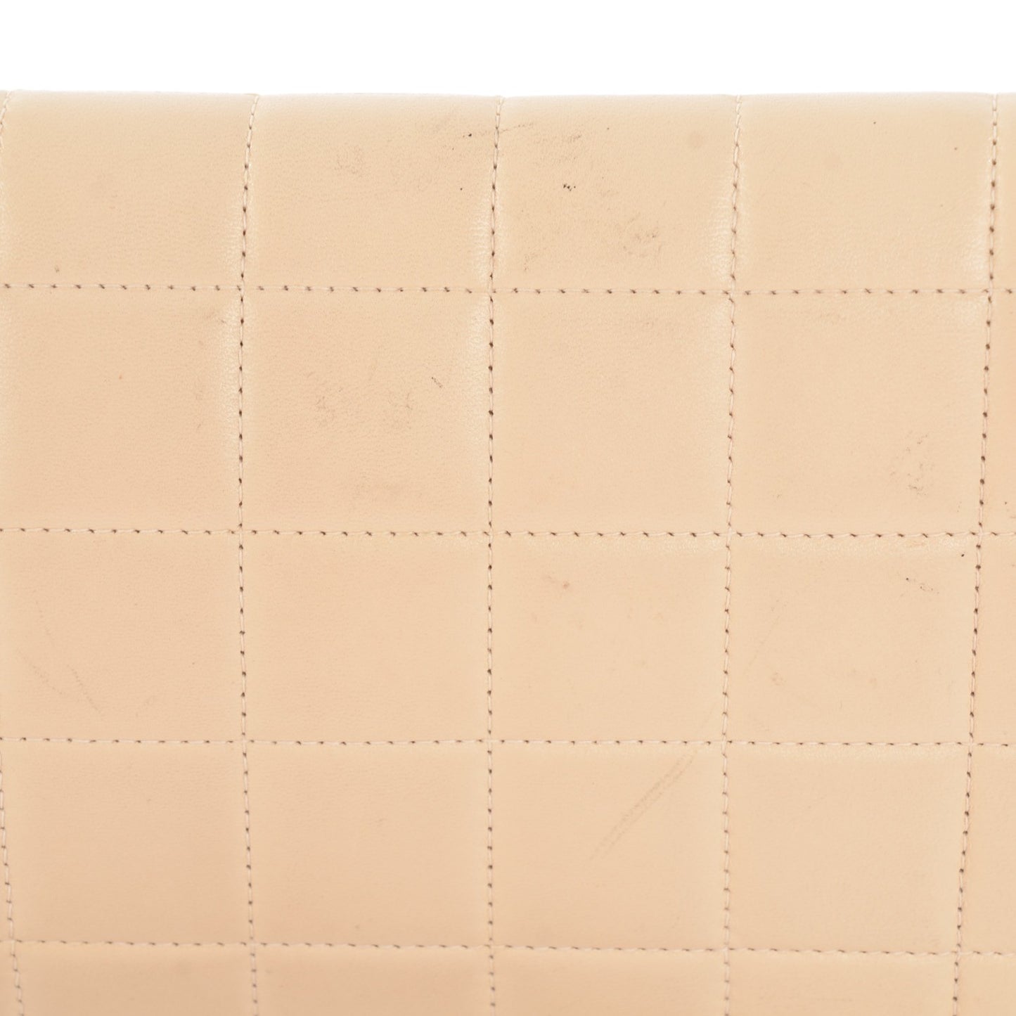 Lambskin East West Chocolate Bar Flap Beige