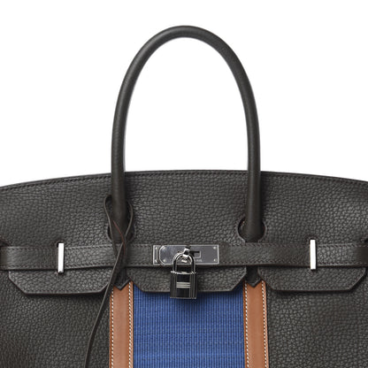 Hermes Fjord Barenia Crinoline Club Birkin 35 Eucalyptus Fauve Bleu Thalassa 12 of 12