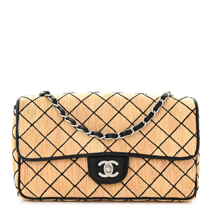 Chanel Straw Diamond Stitch Flap 1 of 11