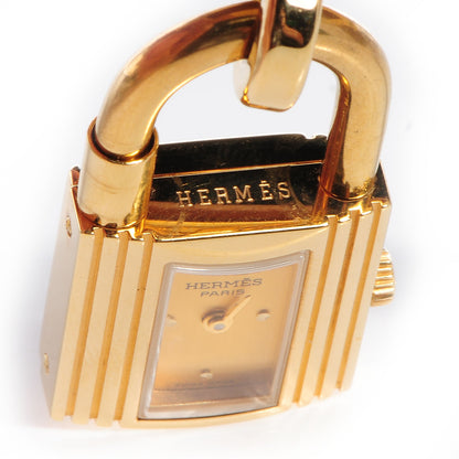 Hermes Stainless Steel Courchevel 20mm Kelly Cadena Quartz Watch Gold 9 of 11