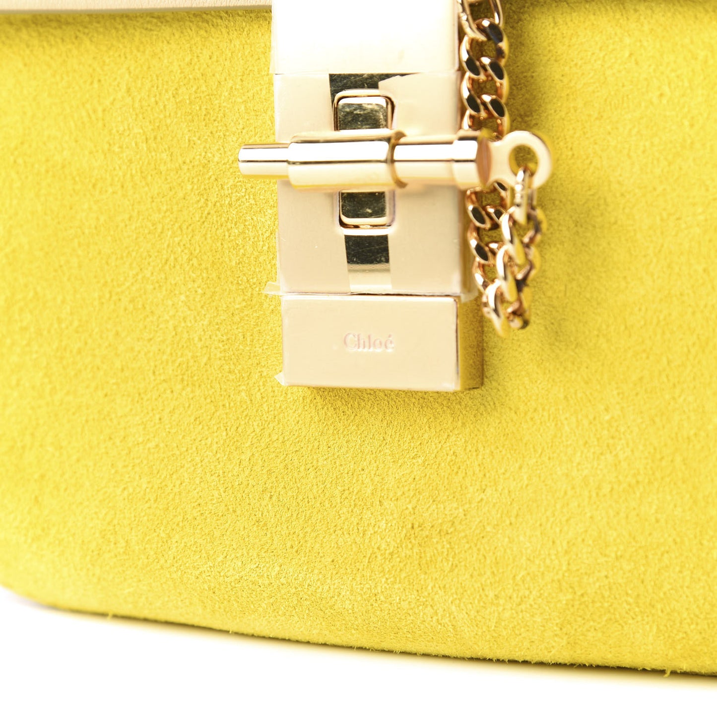 Suede Smooth Calfskin Mini Drew Shoulder Bag Cork Beige