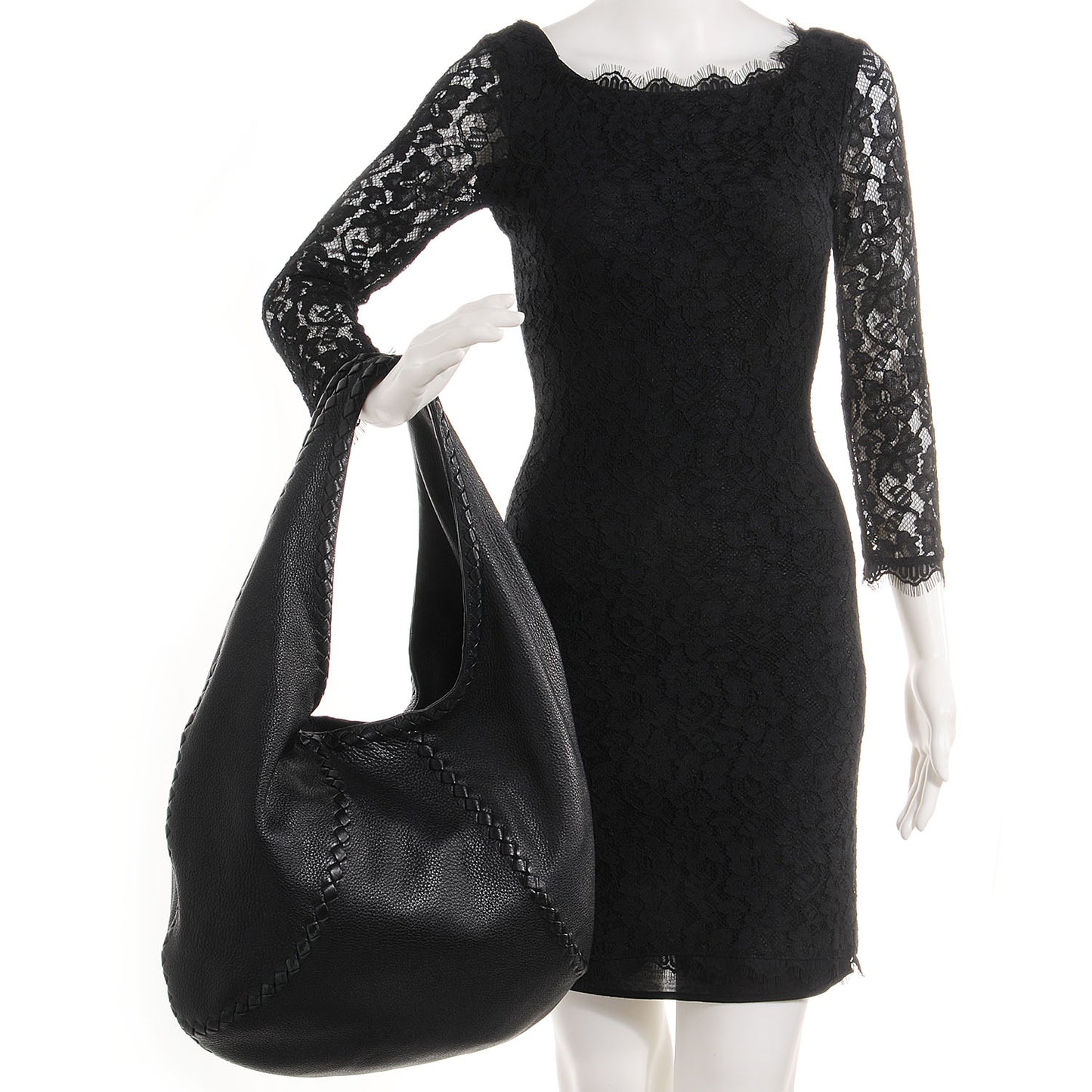 Cervo Deerskin Large Hobo Nero Black
