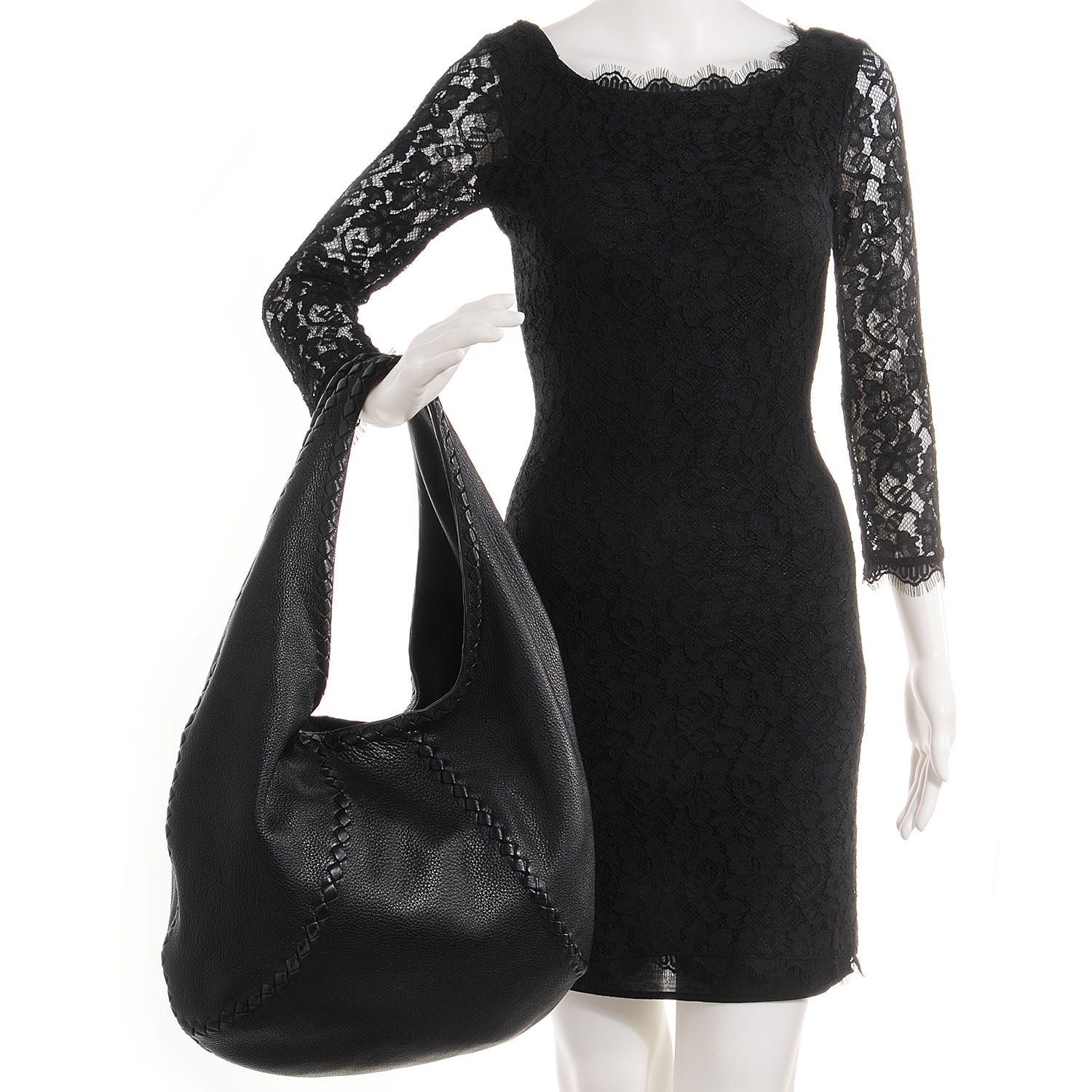 Bottega Veneta Cervo Deerskin Large Hobo Nero Black 2 of 8