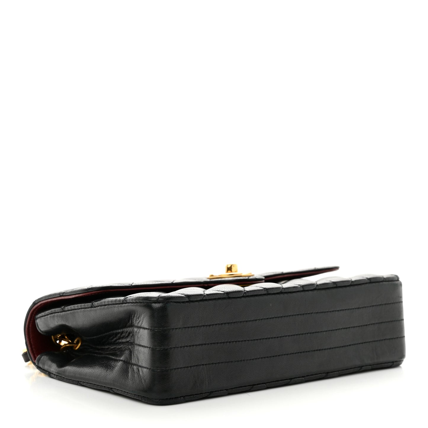 Lambskin Quilted Small Single Flap Bag Black