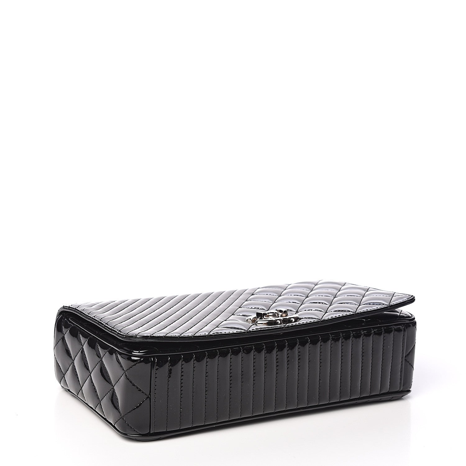 Chanel Iridescent Patent Quilted Medium Coco Boy Flap Black 3 of 10